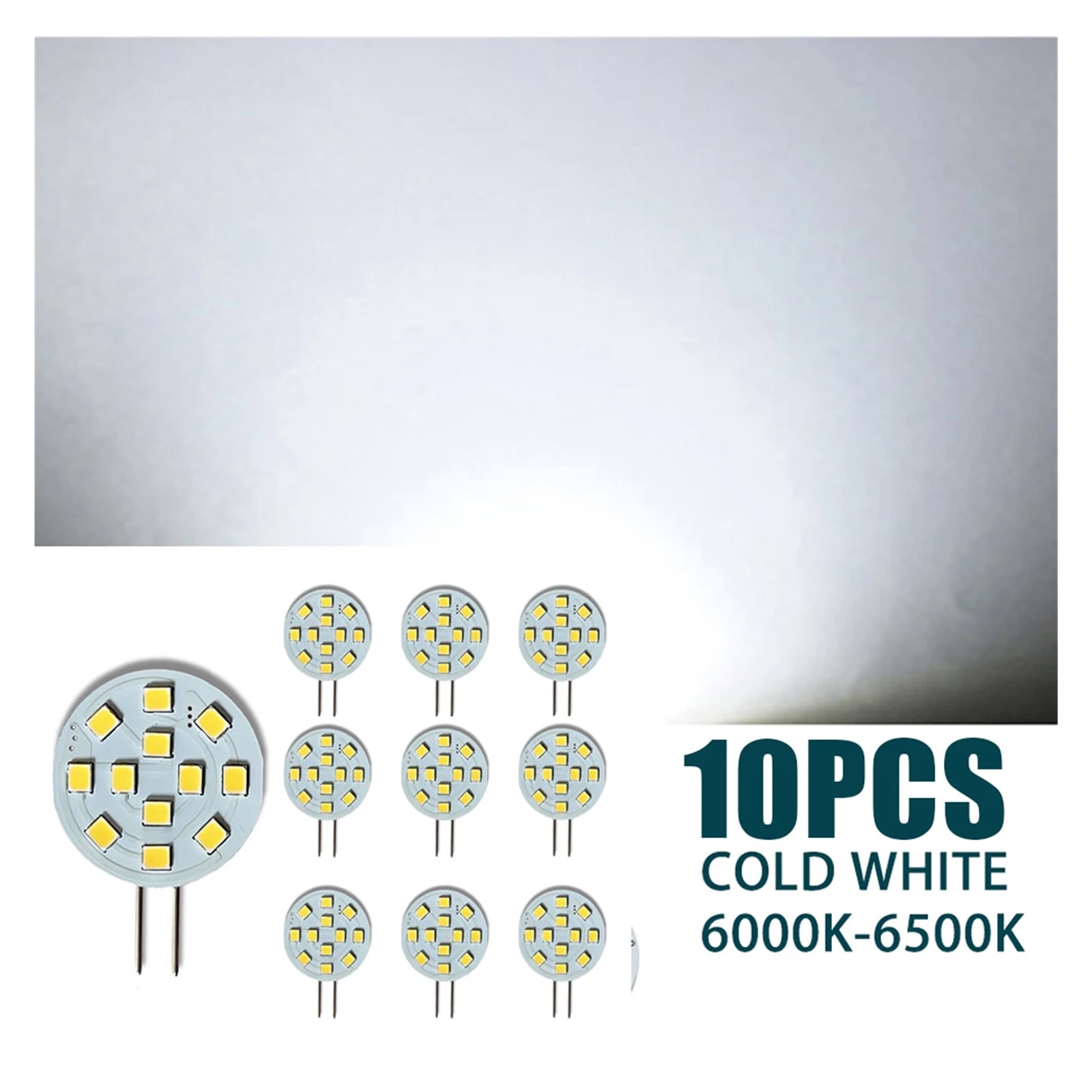 10pcs ACDC 12V 24V G4 LED Lamp 2.2W Round Spotlight No Flicker