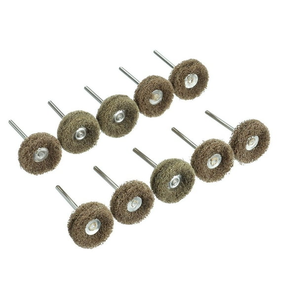 10pcs Abrasive Accessories Grinding Polishing Wheel Nylon Buffing Drill Abrasive Brush with 3mm Shank YELLOW