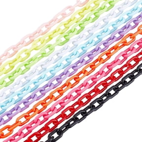 10pcs Acrylic Chain Links 10 Colors C-Clips Hooks Chain Links 39.4"/Strand Detachable Oval Linking Chain Rings DIY
