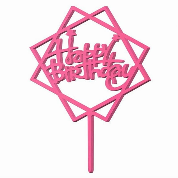 10pcs Acrylic Happy Birthday Cake Toppers Party Decoration Household Supplies