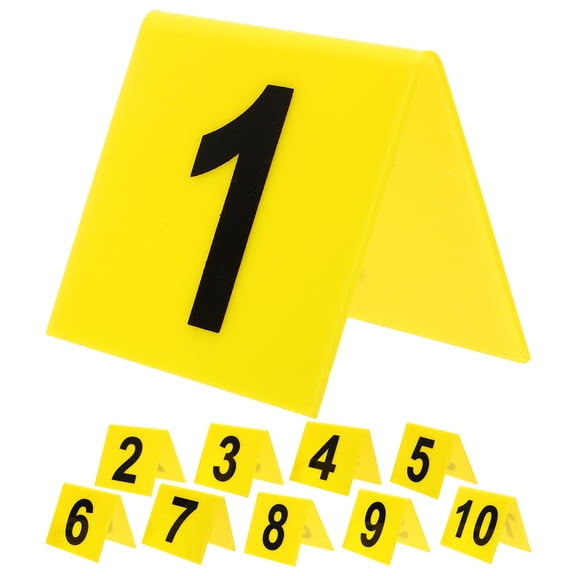CIMAXIC Reusable Number Markers 10Pcs Acrylic Table Number Holders for Home Event in Gold and Black