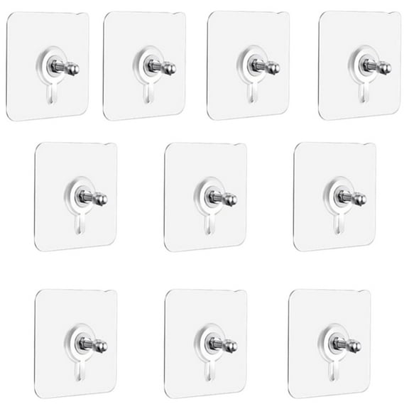 10pcs Adhesive Hook Acrylic Wall Hook Space Saving Hook for Small Decorations & Perfect for Small Space