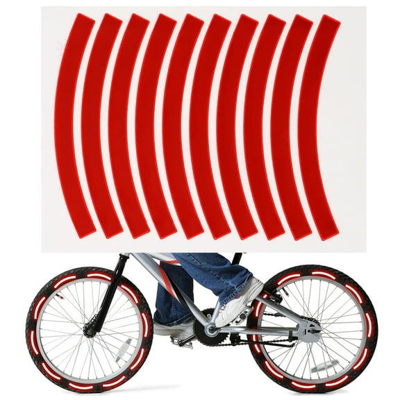 10pcs Adhesive Reflective Tape Cycling Safety Warning Sticker Bike Reflector Tape Strip for Car Bicycle Motorcycle Scooter Wheel Rim Decoration