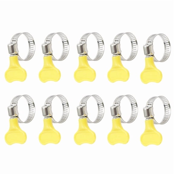 10pcs Adjustable Butterfly Hose Clamps 32-44mm Stainless Steel Worm Drive Twist Tight Pipe Clips for Secure Tube Grip