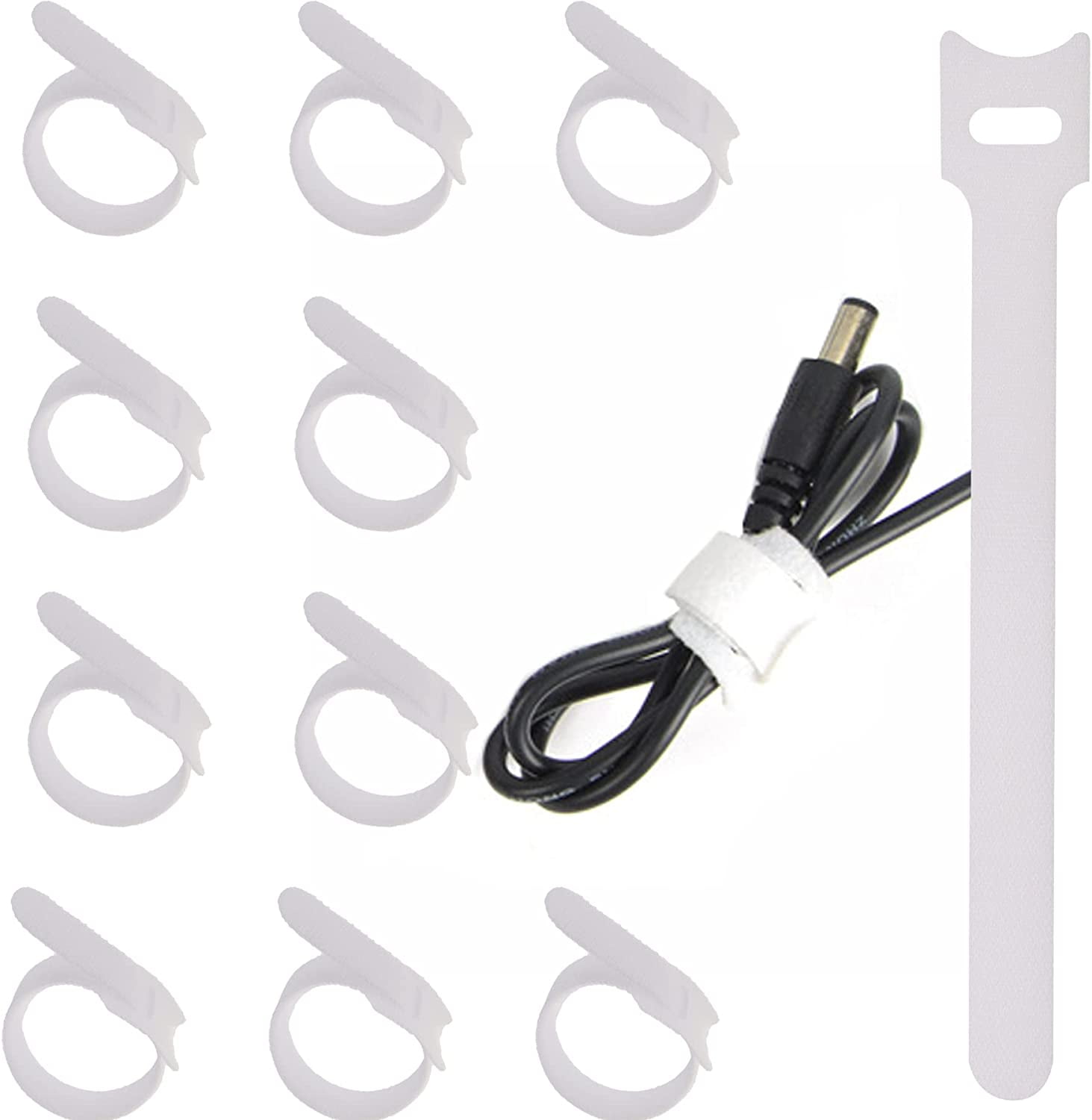 Uxcell Hook And Loop Straps 3/4x10 Inch Reusable Cable Ties 10pcs Gray