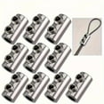 thumbnail image 1 of 10pcs Adjustable Stainless Steel Wire Rope Lock Clamps - Self-Locking Fasteners for Home Renovation - Double Hole Telescopic, 1 of 5