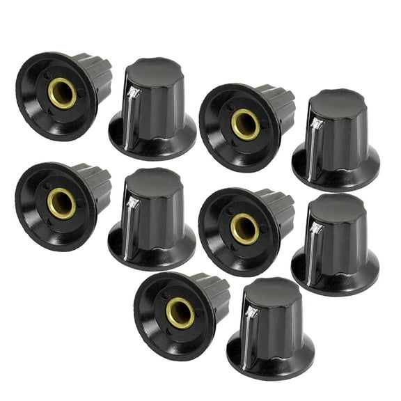 10pcs Adjustable Turn 16mm Top Rotary Knobs for 6mm Dia. Shaft Potentiometer