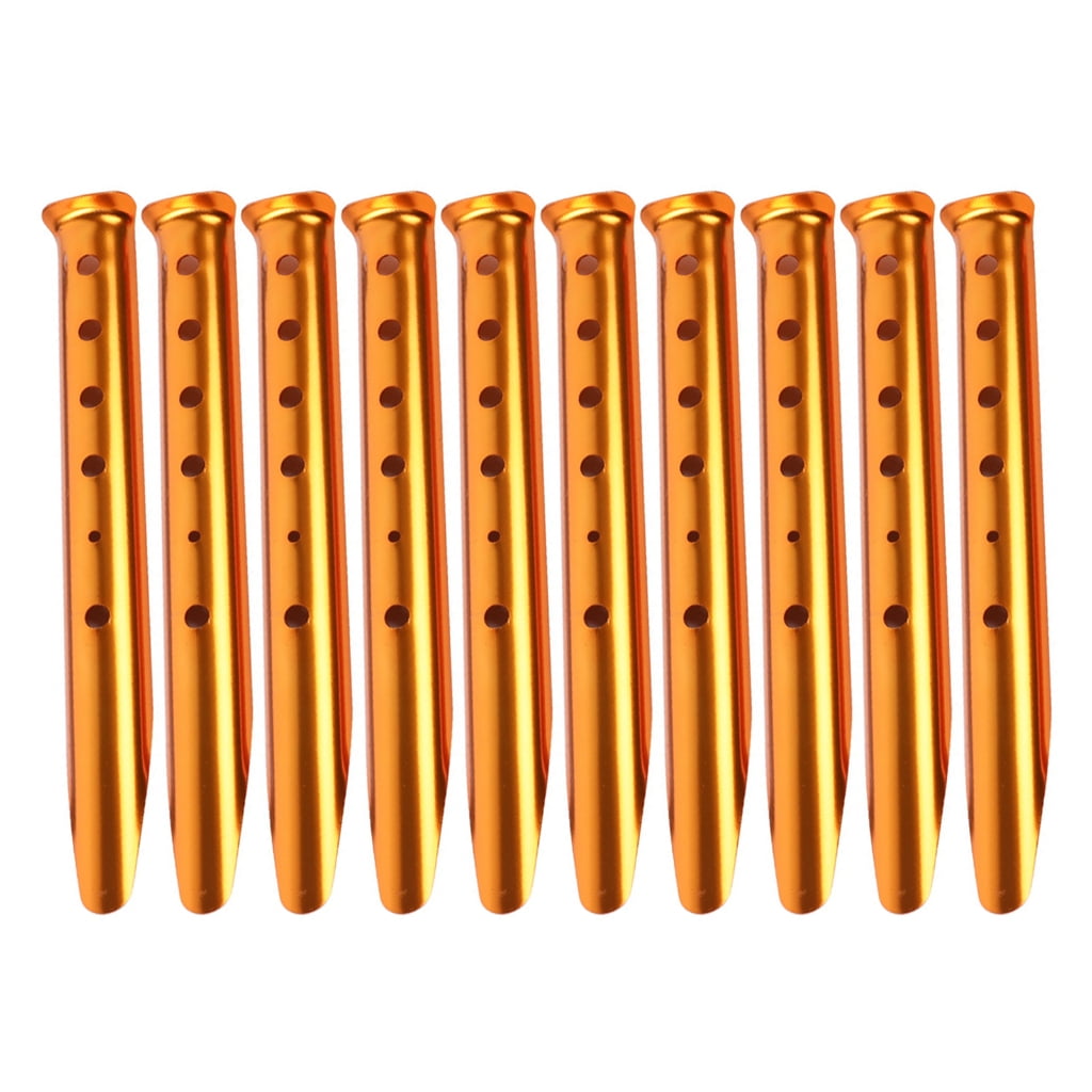 10lots Wind Resistant Stakes Portables Tent Pegs Multifunctional Beach Tent Pegs for Camping Travel and Hiking Adventure