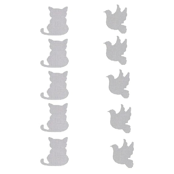 10pcs Animal Window Screen Repair Patches - Waterproof Mesh Tape for Screen Hole Fix