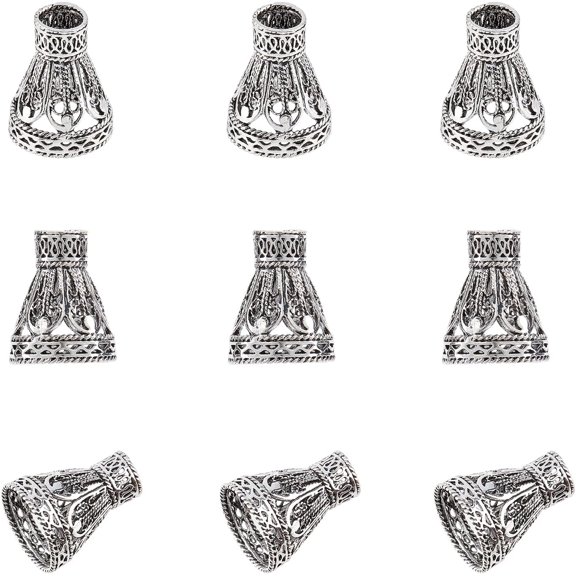 10pcs Apetalous Brass Bead Cones Silver for Jewelry Making End Caps Making DIY