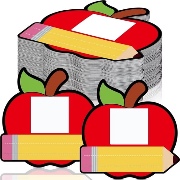 10pcs Apple Themed Classroom Name Labels with Photo Space for Students and Teachers
