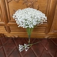 thumbnail image 1 of 10pcs Artificial Baby's Breath Flowers, Fake Gypsophila for Wedding Bouquet, DIY Floral Arrangement, Home Party Decor, Plastic Fake Flower Stems,white, 1 of 3