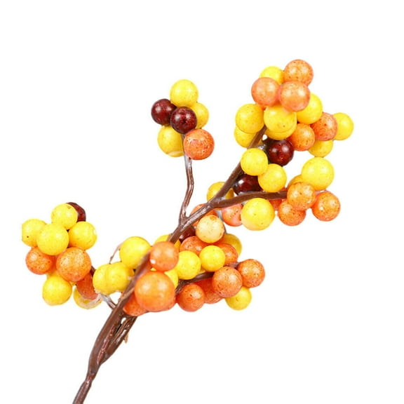 10pcs Artificial Berry Stems Christmas Berry Picks Decor Berries Branches-Yellow