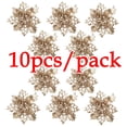 thumbnail image 1 of (10pcs) Artificial Christmas Tree Flower Glitter Decorations Xmas Ornaments New Year Gift（Champagne）, 1 of 5