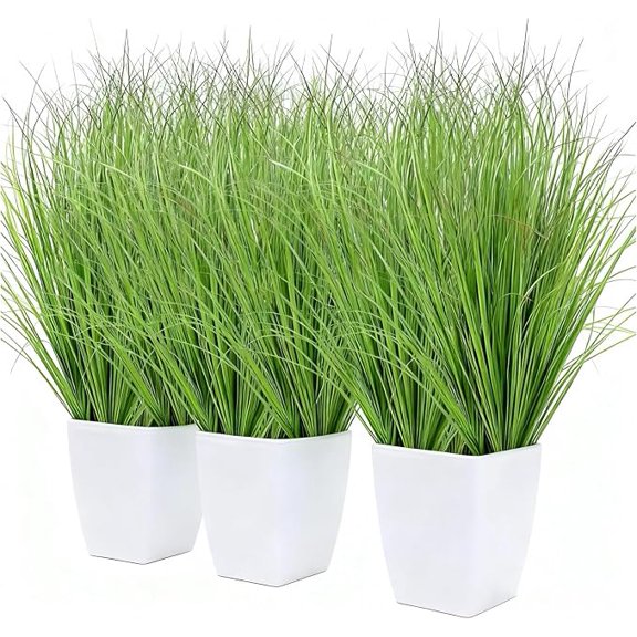10pcs Artificial Grass Plants, 20.5 inch Faux PVC Onion Grass Wheat Stems for Indoor Outdoor House Garden Office Decoration(Green)