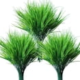 thumbnail image 1 of 10pcs Artificial Grass Plants Outdoor UV Resistant Bulk Fake Faux Bushes Flowers Mums Outside Faux Plastic Greenery Shrubs Arrangement for Home Garden Backyard Window Box Hanging Basket, 1 of 5