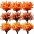 thumbnail image 1 of 10pcs Artificial Grass Plants Outdoor UV Resistant Bulk Fake Faux Bushes Flowers Mums Outside Faux Plastic Greenery Shrubs Arrangement for Home Garden Backyard Window Box Hanging Basket, 1 of 5