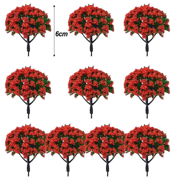 10pcs Artificial Model Trees 6/8cm Train Forest Scale Plastic Small Landscape Ornament Forest Diorama Scenery Layout Decoration