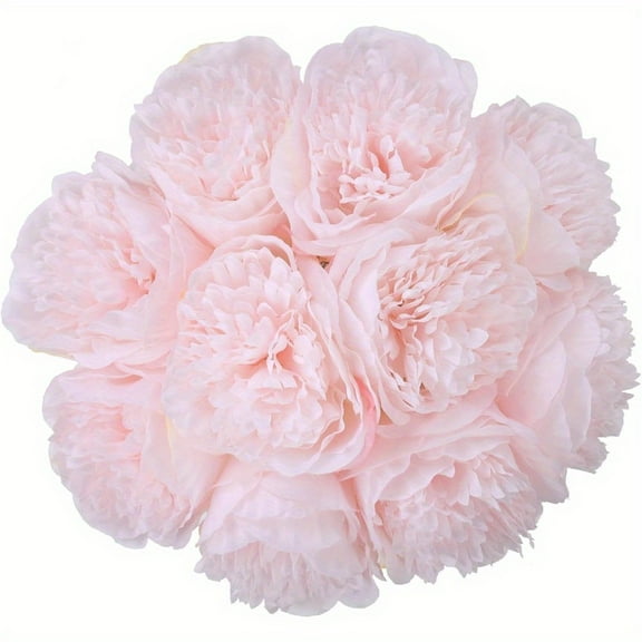 10pcs Artificial Peony Flowers with Silky Petals & Realistic Leaves - Faux Peonies for Wedding, Home, Office, Thanksgiving Decor - Floral Arrangement, Home Decoration, Elegant Flower Design