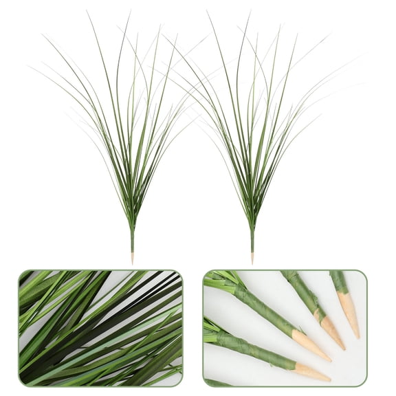 PartyKindom 10pcs Artificial Grass Plants Fake Grass for Crafts Decorative Office Decor Long Stem