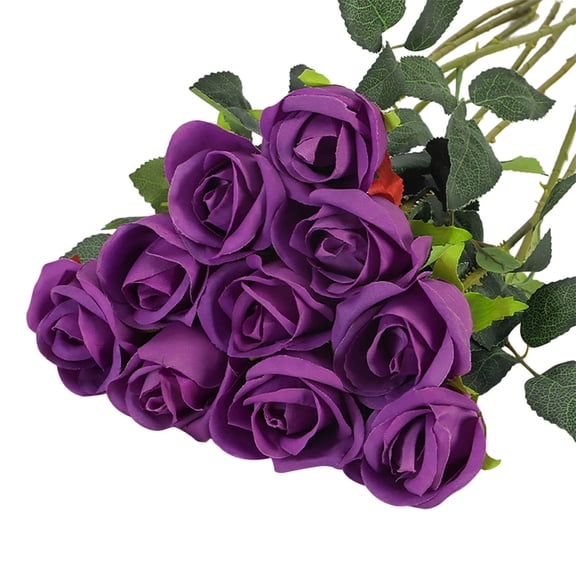 10pcs Artificial Silk Rose Flower 19 inch Long Stem Roses Flowers Arrangement Branch for Wedding Proposal Candlelight Dinner Birthday Decor