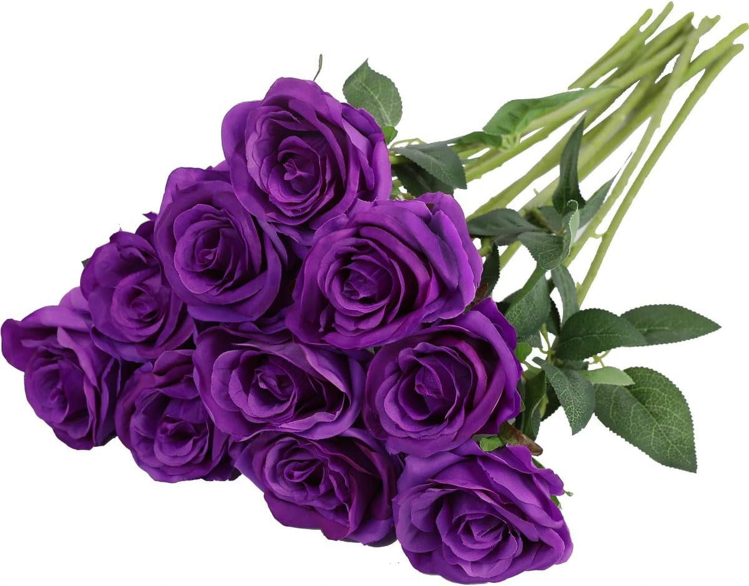 10pcs Artificial Silk Rose Flower Single Stem Lifelike Vintage Fake ...