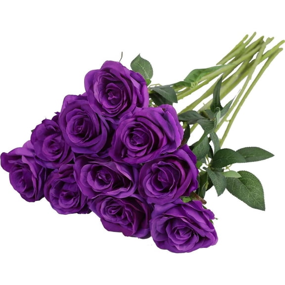 10pcs Artificial Silk Rose Flower Single Stem Lifelike Vintage Fake Rose for Wedding Bouquet Floral Arrangements Home Party Centerpiece Decoration