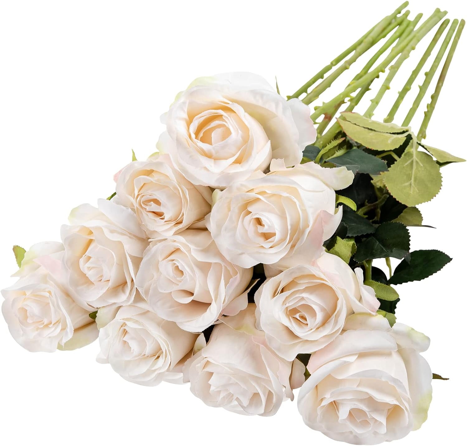 10pcs Artificial Silk Rose Flower Single Stem Lifelike Vintage Fake ...