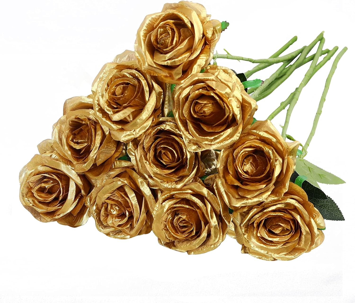 10pcs Artificial Silk Rose Flower Single Stem Lifelike Vintage Fake ...