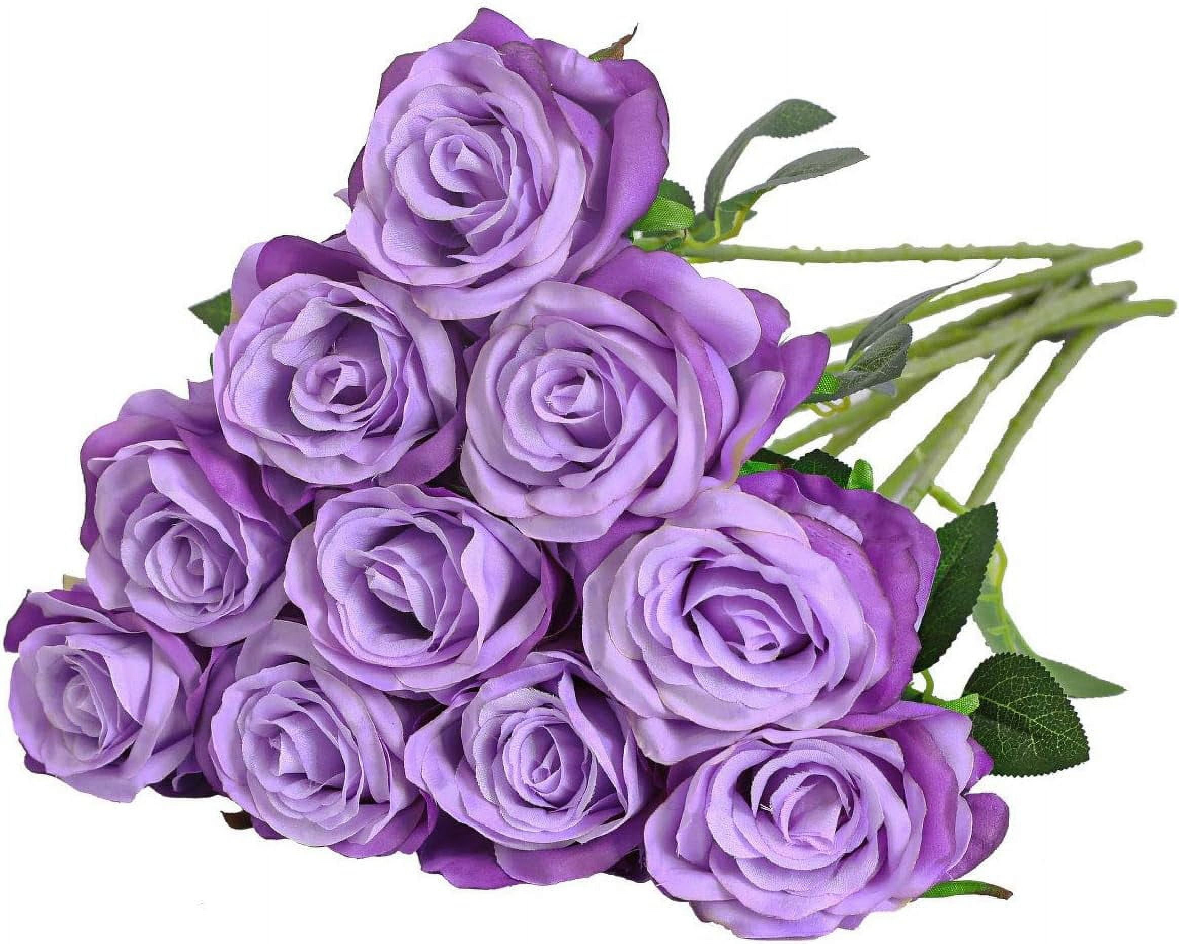 10pcs Artificial Silk Rose Flower Single Stem Lifelike Vintage Fake ...