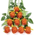 thumbnail image 1 of 10pcs Artificial Silk Roses Fake Flowers Bouquet Long Stems for Wedding Home Party Decoration(Red), 1 of 5