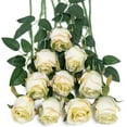 thumbnail image 1 of 10pcs Artificial Silk Roses Fake Flowers Bouquet Long Stems for Wedding Home Party Decoration(Yellow), 1 of 5