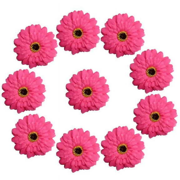 10pcs Artificial Small Silk Gerbera Flower Heads Faux Daisy Flowers Rose Red