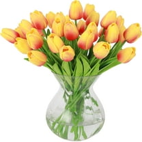 10pcs Artificial Tulip Flowers Fake Real Touch Tulips Flower Bouquet for Wedding Arrangements Centerpieces Home Decoration (White)