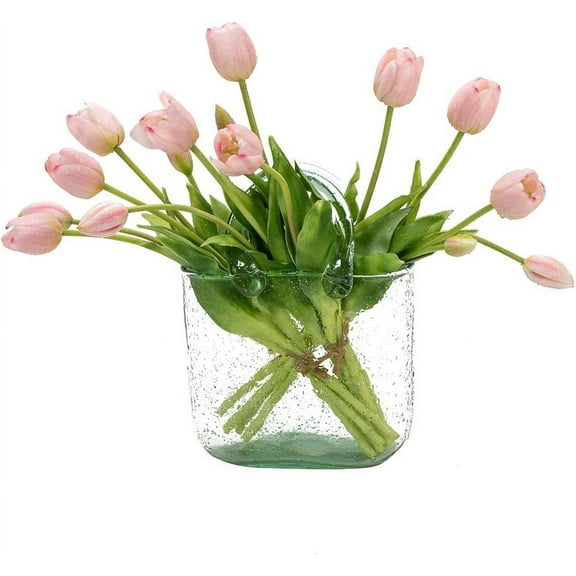 10pcs Artificial Tulips Flowers, Real Touch Latex Bouquet, Fake Tulips for Office Wedding Party Home Kitchen Garden Decoration(Light Pink,10pcs)