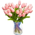 thumbnail image 1 of 10pcs Artificial Tulips Flowers Real Touch Pink Tulips Fake Holland PU Tulip Bouquet Latex Flowers for Wedding Party Office Home Kitchen Decoration (Dark Pink), 1 of 5