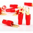 thumbnail image 1 of 10pcs Audio 8 Gauge Red Gold Crimp Spade Terminal Connectors, 1 of 2