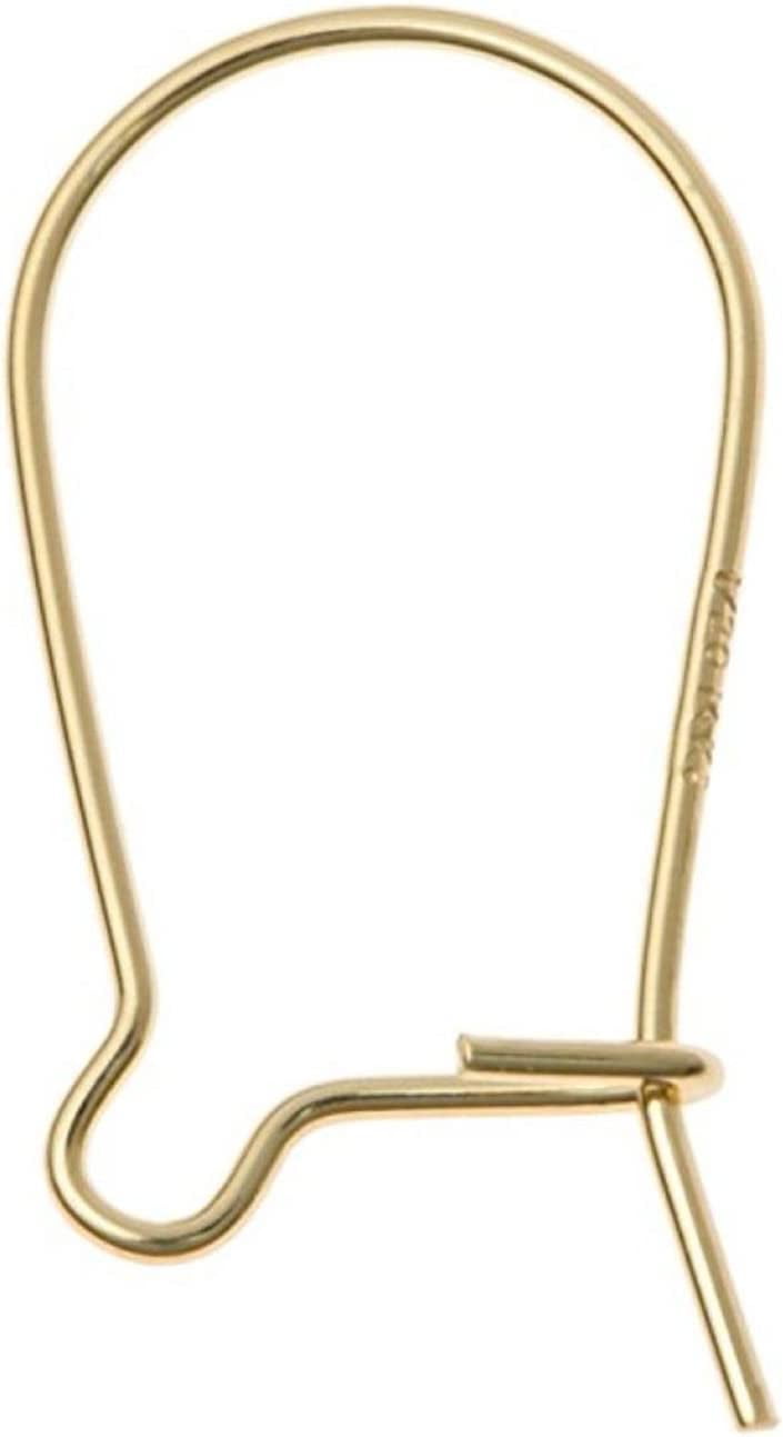 Surgical Steel Earring Hooks 13x14mm with Ball Gold Plated x1 pr