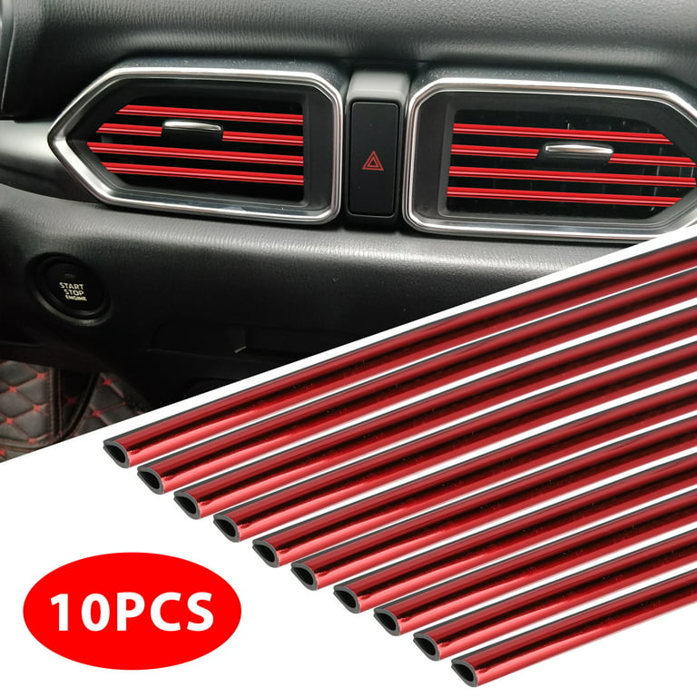 10pcs Auto Air Conditioner Vent Outlet Trim, TSV Car Vent Decoration Molding  Strip, Decoration Strip Car Interior Accessories Fit for Chevy Honda Toyota  SUV, Red 