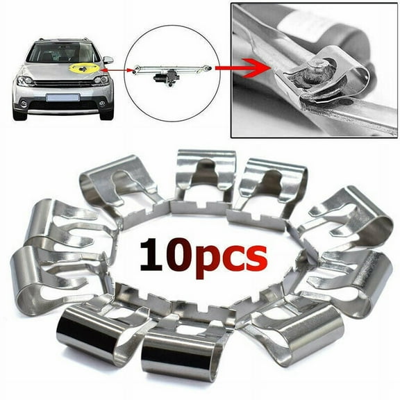 10pcs Auto Metal Silver Windscreen Wiper Link Linkage Rods Repair Clip Spring Kit Accessories For Vehicles