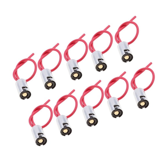 10pcs BA9S Connector Socket Holder Base Light Bulb Harness Pre-wired
