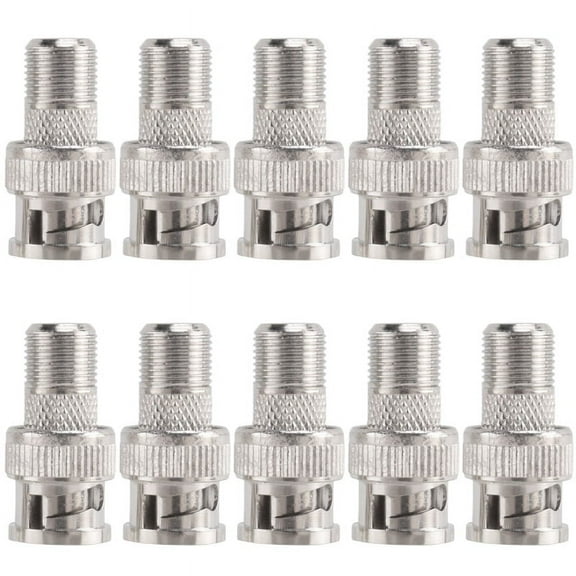 10pcs BNC Male Plug to F Female Jack Adapter Coax Connector Coupler CCTV Camera