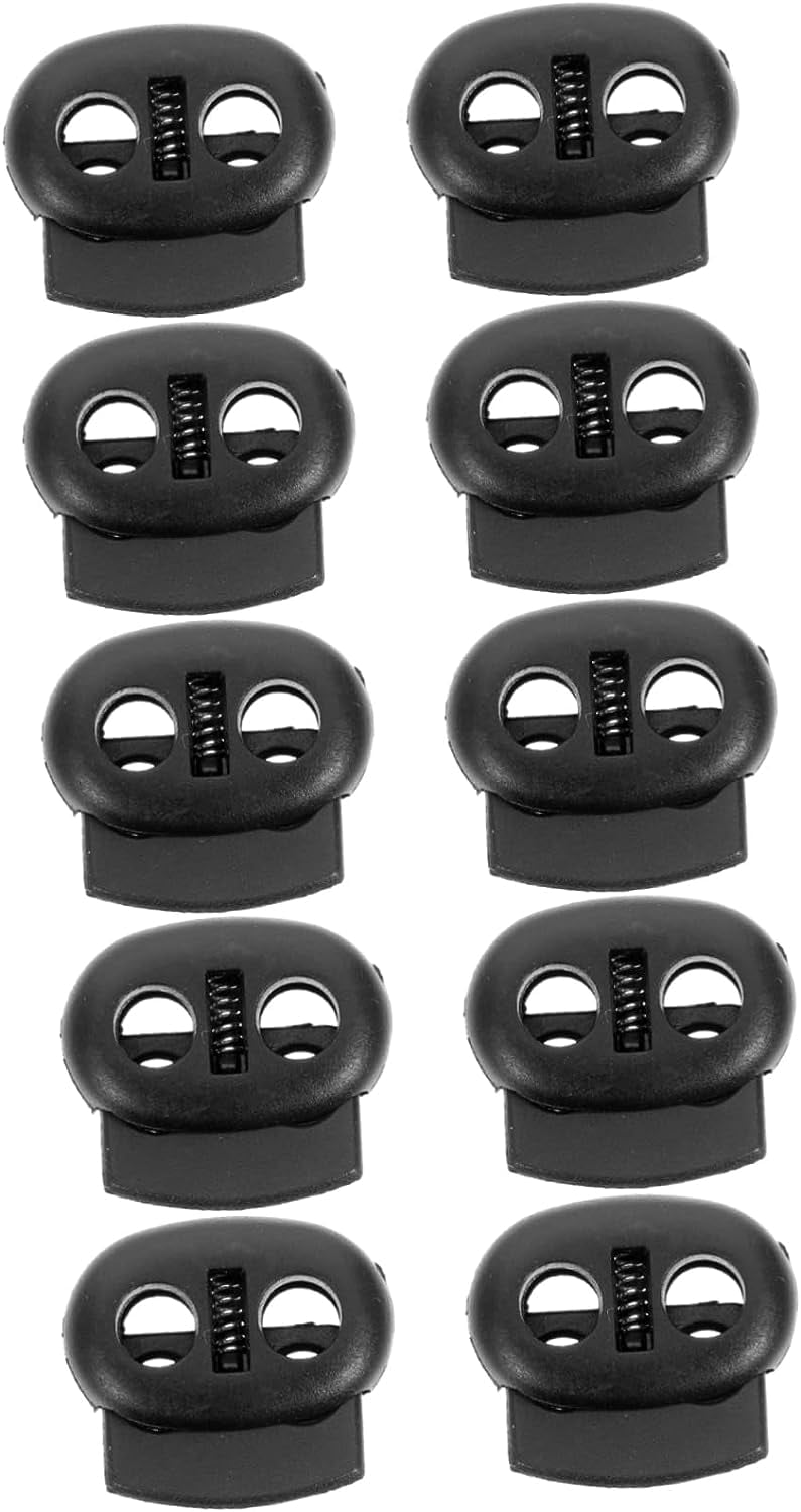 Specialist ID 10 Pack - Premium Single Hole Cord Locks - Small Round Plastic Pop Toggle Bead with Spring Lock - Adjustable Slider End Stopper for