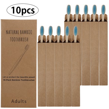 10pcs Bamboo Tooth Brushes Soft Bristles Eco Friendly Oral Care Travel Toothbrush