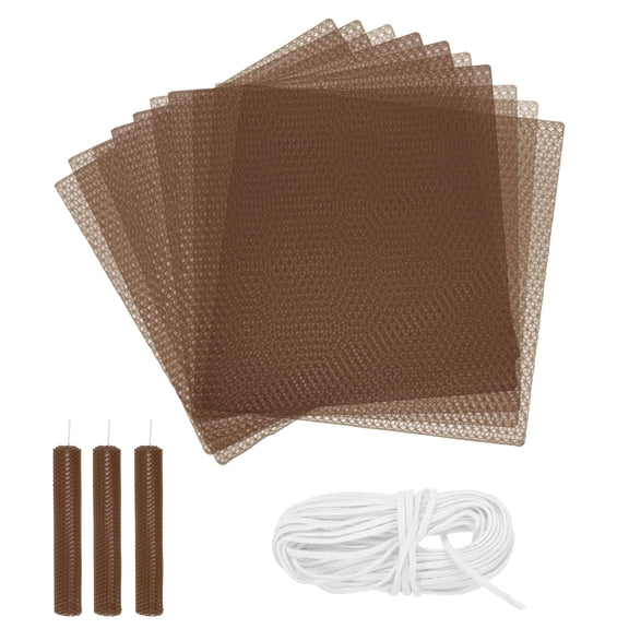 10pcs Beeswax Candle Making Kit, 8"x8" Brown Beeswax Sheet with 1pcs Wick