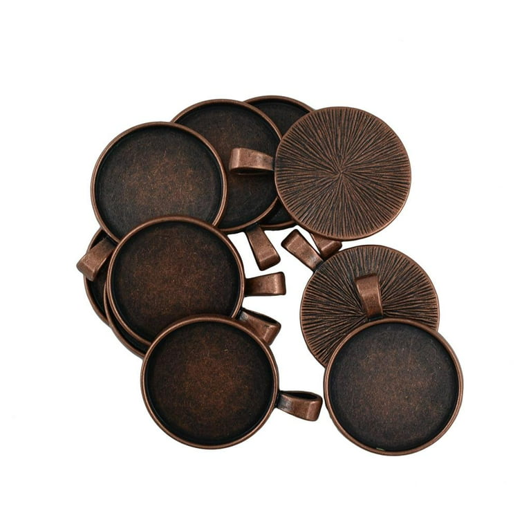 10pcs Bezel Tray 25mm Pendant Setting for Resin Or Cabochon Findings Antique Copper Walmart