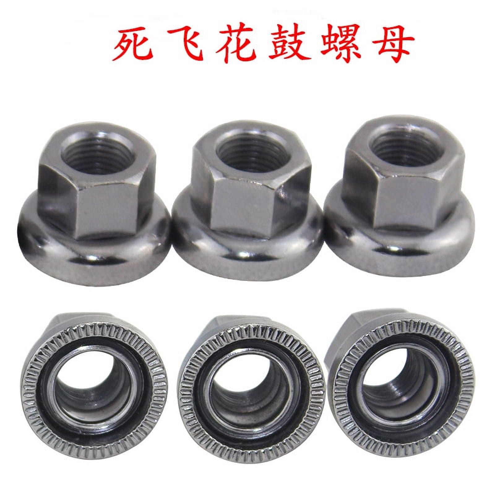 10pcs Bike Nuts Wheel Axle Nut Bike Steel Flanges Nuts Hub Flanged Axle