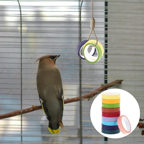 Colorful Paper Toys for Pet Birds, 10pcs Fun Exercise Toys to Help Beak and Feet Activity