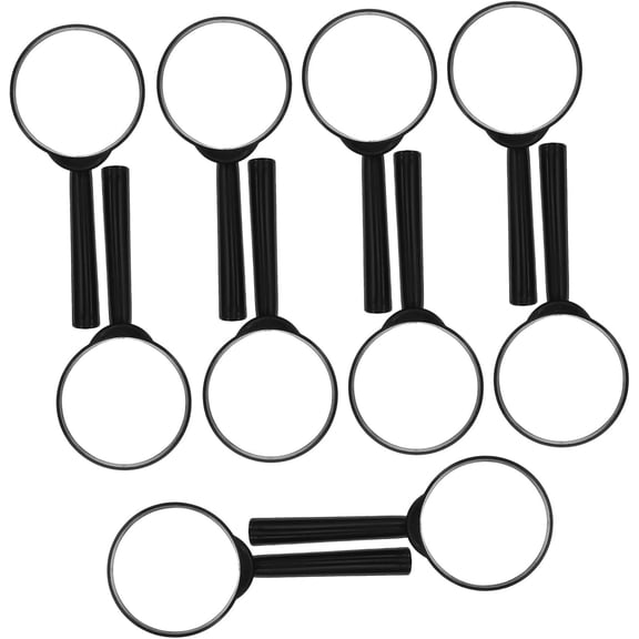 10pcs Black Acrylic Dual-Lens Magnifying Glass for Reading - Portable Handheld with Anti-Reflection Coating for Seniors and Adults