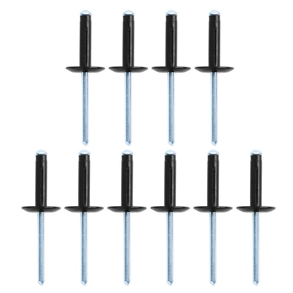 10pcs Black Blind Rivet Grip 4.8mm x 21mm Cap 16mm Diameter Round Head for Auto Car